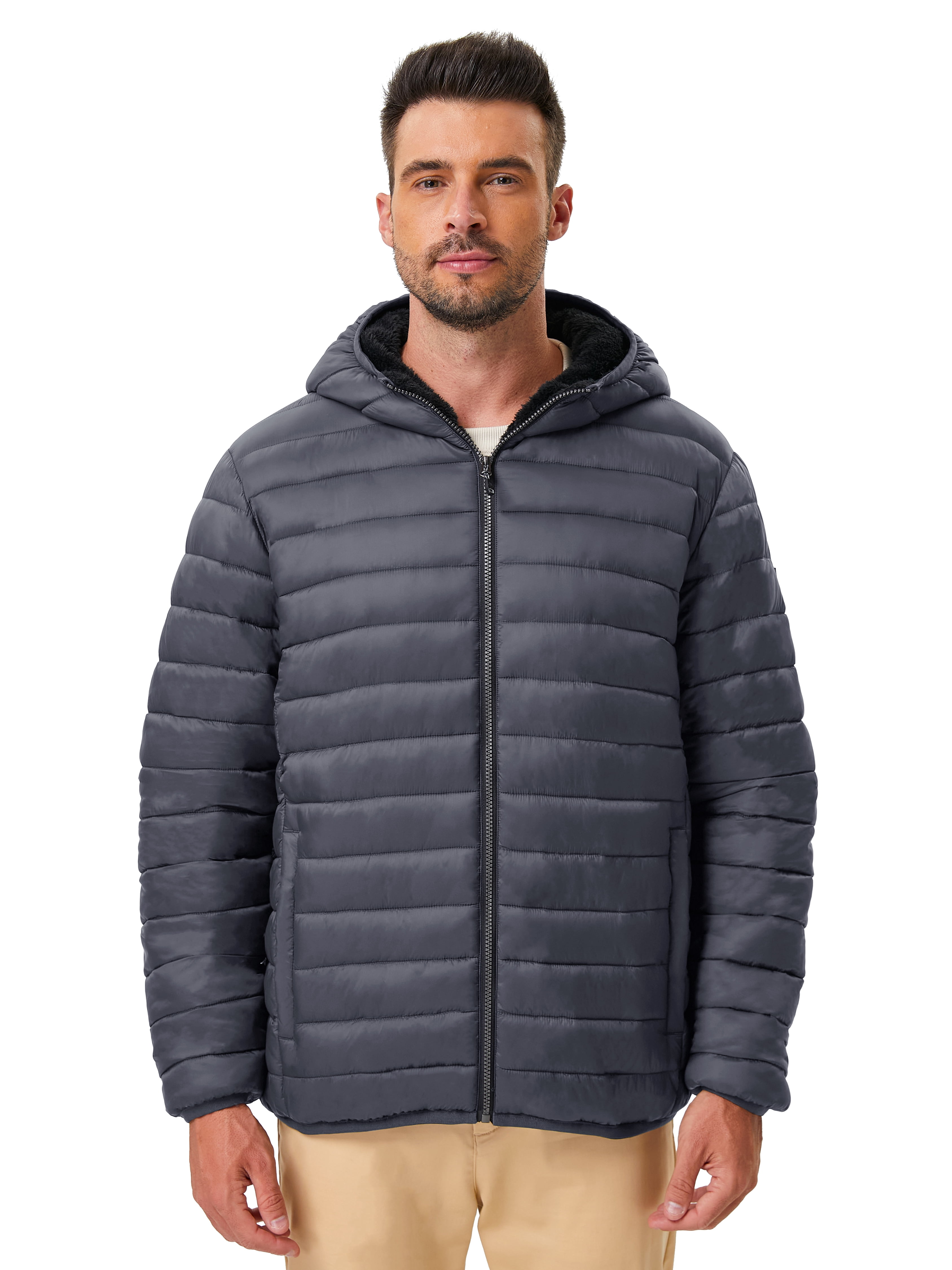 Hawke & Co Men's High Pile Fleece Lined Puffer Jacket, Sizes S-2XL