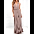 thumbnail image 4 of Vestido Maxi Sin Mangas, de Cintura Alta, Color Liso, con Tirantes Cruzados en la Espalda y Múltiples Usos para Mujer. Caqui S, 4 of 7