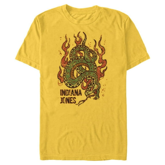 Lucasfilm Indiana Jones Flaming Snake Logo - Short Sleeve Blended T-Shirt for Adults - Customized-Yellow