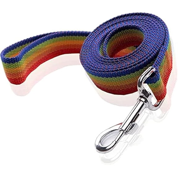 Eryueer Nylon Dog Leash 16 Feet Long, Walking Training Dog Leashes for Medium Large Dogs(1" X 16 ft,Rainbow)