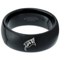 thumbnail image 2 of Tungsten Bird Watching Aves Band Ring 8mm Men Women Comfort Fit Black Dome Polished, 2 of 4