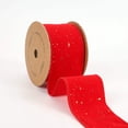 thumbnail image 3 of LaRibbons 2 1/2" Wired Ribbon | "Flocked Glitter" Red/Multi | 10 Yard Roll, 3 of 6