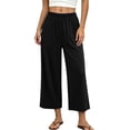 thumbnail image 3 of Bovxnpu Womens Pajama Pants Sleep Loungewear Bottoms Loungewear Pants Summer Cotton Wide Leg Loose Draped Sleepwear, 3 of 9