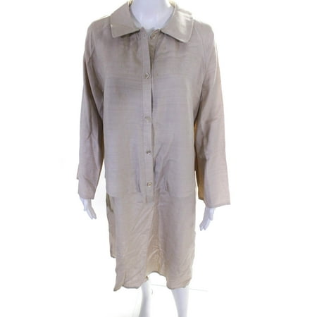

Pre-owned|Geoffrey Beene Women s Long Sleeve Collared Dress Beige Size 12