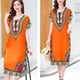 thumbnail image 1 of Túnica suelta Macarena Boho Elegante Lado murciélago Naranja, 1 of 7