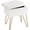 White, variant on Vanity Stool Chair Faux Fur with Storage, 15.7"L x 11.8"W x 19.4"H Soft Ottoman 4 Metal Legs with Anti-Slip Feet, Furry Padded Seat, Modern Multifunctional Chairs for Makeup, Bedroom White