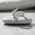 thumbnail image 3 of Sterling Silver Cz Wrap Around Snake Ring for Women and Teens - Size 6, 3 of 7