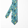thumbnail image 2 of Men's Tie, Colorful Animals Pattern, 3.7", Sea Blue Multicolor, by Ambesonne, 2 of 4