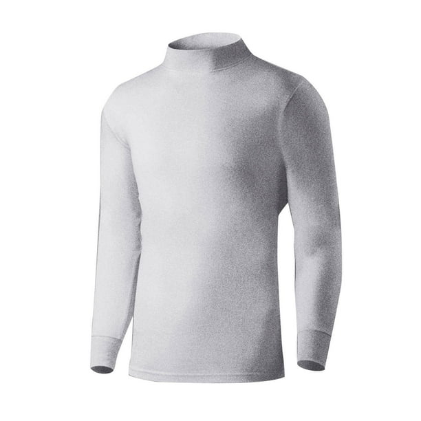 Ropa interior térmica para hombre, informal, lisa, gruesa, de cuello medio y manga larga, para mantener el calor, de algodón, para hombre.