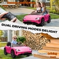 thumbnail image 4 of JoyWheels Licensed Porsche Taycan Turbo S 2 Seater Ride On Cars,24V 350W Powered Ride on Car With Remote Control,4mph,Pink, 4 of 9