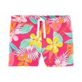 thumbnail image 1 of Girls' French Terry Ruffle Pull On Shorts, Tropical, 12 Months, 1 of 2