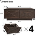 thumbnail image 3 of 47" Farmhouse Square Coffee Table with 4 Storage Drawers, Large Rustic Center Table for Living Room & Sectional Sofa, Modern Floating Base Design, 3 of 8