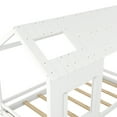 thumbnail image 5 of Full Size House Bed with Roof and Window, Montessori Wood Full Floor Bed Frame Cabin Fun Playhouse Bed for Girls, Boys and Teens, No Spring Box Required, White, 5 of 7