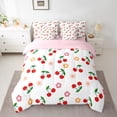 thumbnail image 2 of Manfei Kawaii Sweet Cherry 7-Piece Twin Bedding Sets,Cartoon Floral Blossom Bedding Comforter Set,Red White Green Sheet Sets For Girls Teens,Ultra Soft Home Decor Reversible, 2 of 8