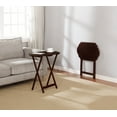 thumbnail image 2 of Linon Henson Folding Snack Tray Table Set, Set of 2, Espresso Finish, 2 of 5