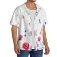thumbnail image 2 of Fotbe Meadow flowers with butterfly Print Short Sleeve Button Down Shirts for Men Casual Summer Beach Wrinkle Free Shirt-XX-Large, 2 of 5