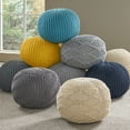 thumbnail image 3 of GDF Studio Ashbury Outdoor Modern Handmade Cotton Knit Round Pouf, Dark Gray, 3 of 8