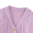 thumbnail image 5 of FNNMNNR Newborn Infant Baby Girls Cardigan Sweater Long Sleeve Button Down Knitted Outwear Fall Winter Clothes Light Purple 0-3 Months, 5 of 9