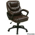 thumbnail image 2 of Faux Leather Chocolate Brown Managers Chair with Padded Arms, 2 of 5