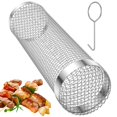 thumbnail image 1 of Panier de Grillage à Rouler pour Grillage Barbecue en Acier Inoxydable Extérieur 8 Pouces, 1 of 9