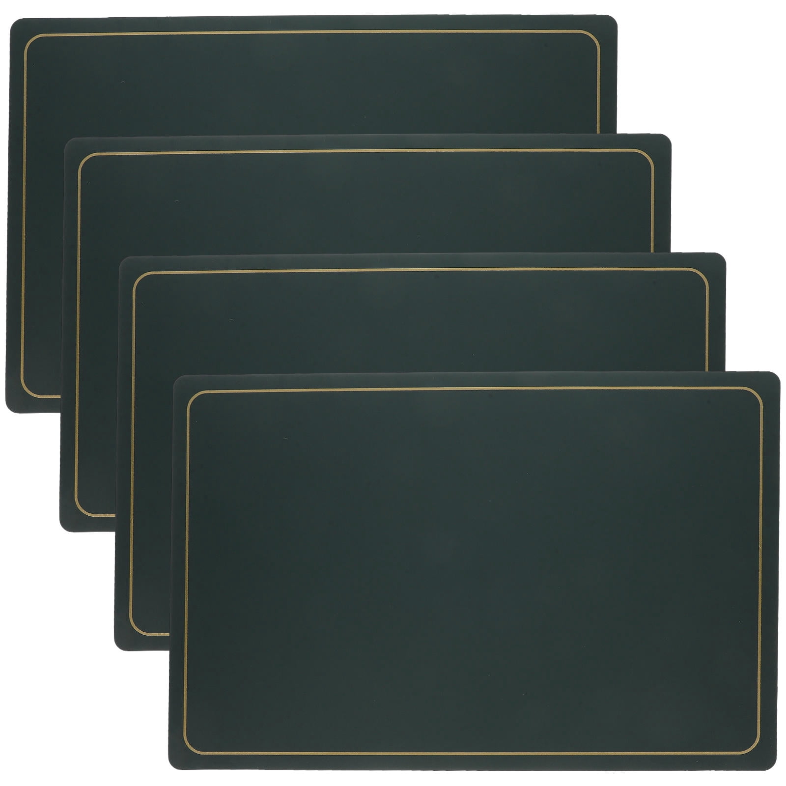 FRCOLOR  4 Pcs Anti-slip Heat-insulated Placemat Fabric Child Dark Green