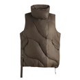 thumbnail image 5 of Chaleco de moda para mujer, chaleco suelto de cuero brillante de Color sólido con cuello levantado, chaleco de algodón, chaqueta Fridja qr820, 5 of 5