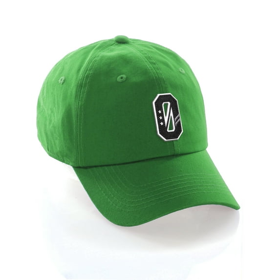 Daxton 3D Custom Alphabet AZ Letter Numbers Initial Baseball Dad Hat- Kelly, Number 0