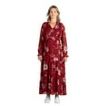 thumbnail image 2 of Destination Maternity Women's Chiffon Maxi Dress with Long Sleeves, Sizes S-XXL, 2 of 3