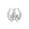 thumbnail image 3 of Tilo Jewelry 925 Sterling Silver Claddagh Heart Crown Hoop Earrings (1 inch) for Women & Unisex, 3 of 8