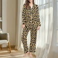 thumbnail image 4 of successthop Leopard Print Pajamas for Women Long Sleeve Lapel Button Down Nightwear and Pj Pant Sets with Pockets Brown, 4 of 7