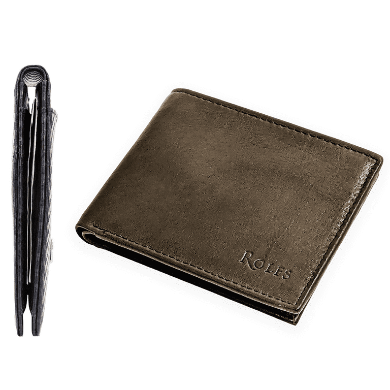 Men's Leather Wallet Blocking Coin Purse For Men With Chain Small Wallet  For Men And Card Holder Classic Coin Pocket Wallet Gift Box (brown)
