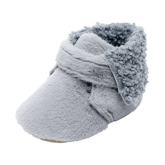Liyamei Infant Baby Boys Girls Soft Plush Snow Boots Warm Cotton First Walkers Shoes Infant Boots Size 6-12 Months
