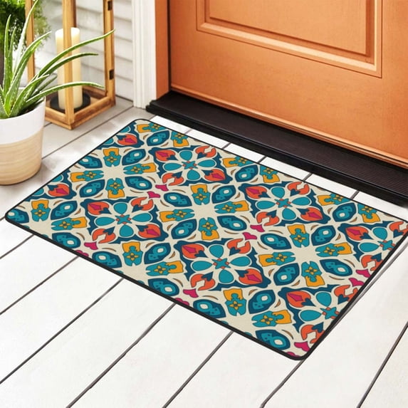 Geometric Morocco Style Shape Rugs Doormat, Non-Slip Machine Washable Carpets Floor Door Mat , 36" x 24"