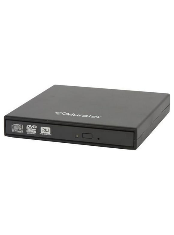Aluratek USB 2.0 Black External Slim Multi-Format Writer with Software Model AEOD100F