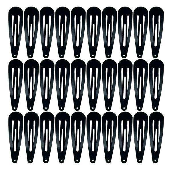 Paquete de 30 60 clips negros para el cabello de 2 pulgadas para mujer, accesorios para el cabello sin deslizamiento, accesorios para el cabello para niñas y mujeres (negro 30PCS)