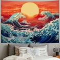 thumbnail image 2 of PRATYUS  Ocean Wave Tapestry Sunset Tapestry 3D Great Wave Tapestry Japanese Tapestry for Room 60x50inch, 2 of 6