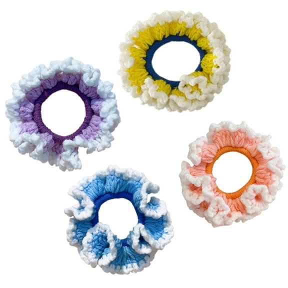 MERRYHAPY Chunky Yarn Hair Ties Hair Accessories Assorted Color 4Pcs