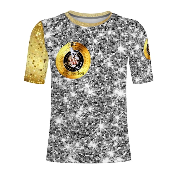 UltraMega Collection Ultra Glisten Round T-shirt for Men in Multi-Color XL in Size.