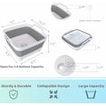thumbnail image 2 of Collapsible Wash Basin with Drain Plug - 2.4 Gallon Foldable Kitchen Sink for Baby Bottles, RV Camping, Space-Saving Dish Tub (Gray), 2 of 8