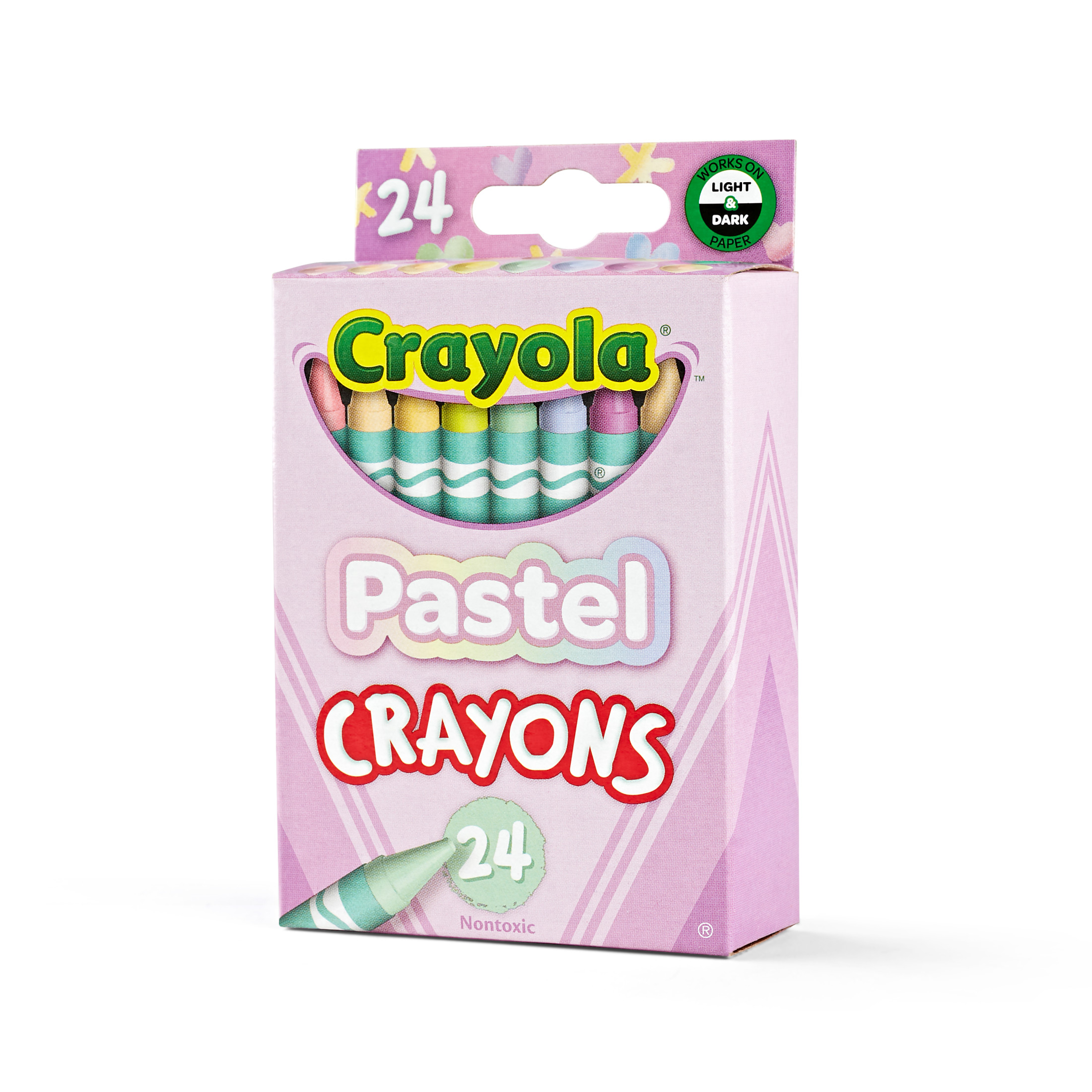 Crayones Crayola pastel, 24 piezas, útiles escolares, suministros de arte, regalos creativos para niños de 3+ 2