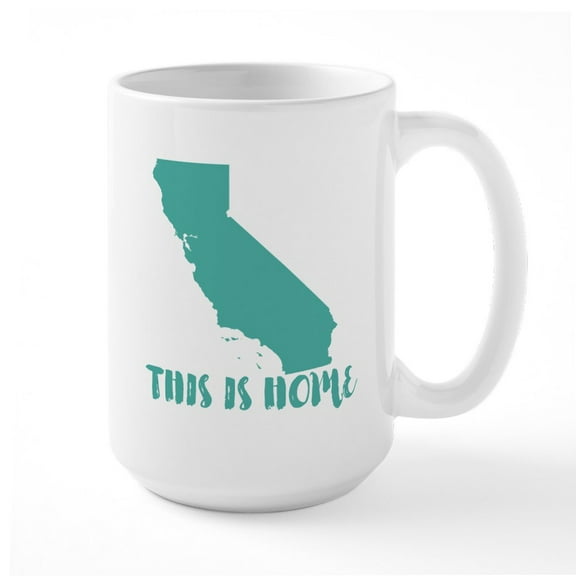 CafePress - California This Is Home Large Mug - 15 oz Ceramic Large White Novelty Mug