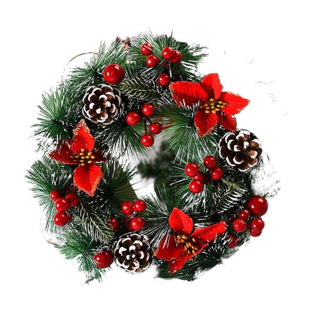 Naiovety Guirnalda de Navidad para puerta delantera, guirnaldas colgantes para exteriores, guirnaldas artificiales rústicas, adornos colgantes Kits de decoración para fiestas Tipo 2