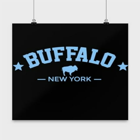 US City Poster, Buffalo New York, NYC Wall Art Gift, Black 13x13in Poster