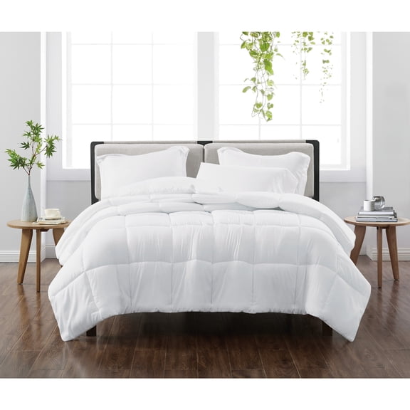 Cannon Heritage 100% Microfiber Polyester White 2-Piece Twin Comforter Set, Solid Casual themed, Adult Bedding, OEKO-TEX Certified