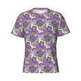 thumbnail image 4 of Vsdgher Violets Flowers Print Men's Dry Fit Mesh Athletic Shirts Moisture Wicking Tennis T-Shirt Tops, 4 of 9