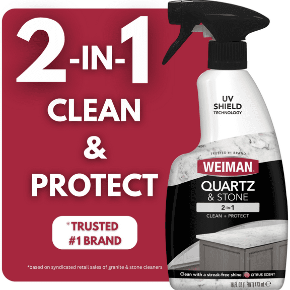 Weiman 2-IN-1 Quartz & Stone Cleaner with UV Protection, 16 oz