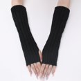 thumbnail image 4 of Kukuzhu Arm Warmers Y2K Rib Knit Arm Warmers Fingerless Grunge Gloves Gyaru Lolita Y2K Accessories Harajuku Arm Sleeves, 4 of 6