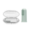 thumbnail image 4 of Dr. Brown's 100% Silicone Baby Finger Toothbrush + Storage Case, Gray/Light Green, 3m+, 2 Pack, 4 of 10