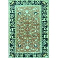 thumbnail image 1 of Ahgly Company Machine Washable Indoor Rectangle Animal Turquoise Blue Traditional Area Rugs, 2' x 5', 1 of 4