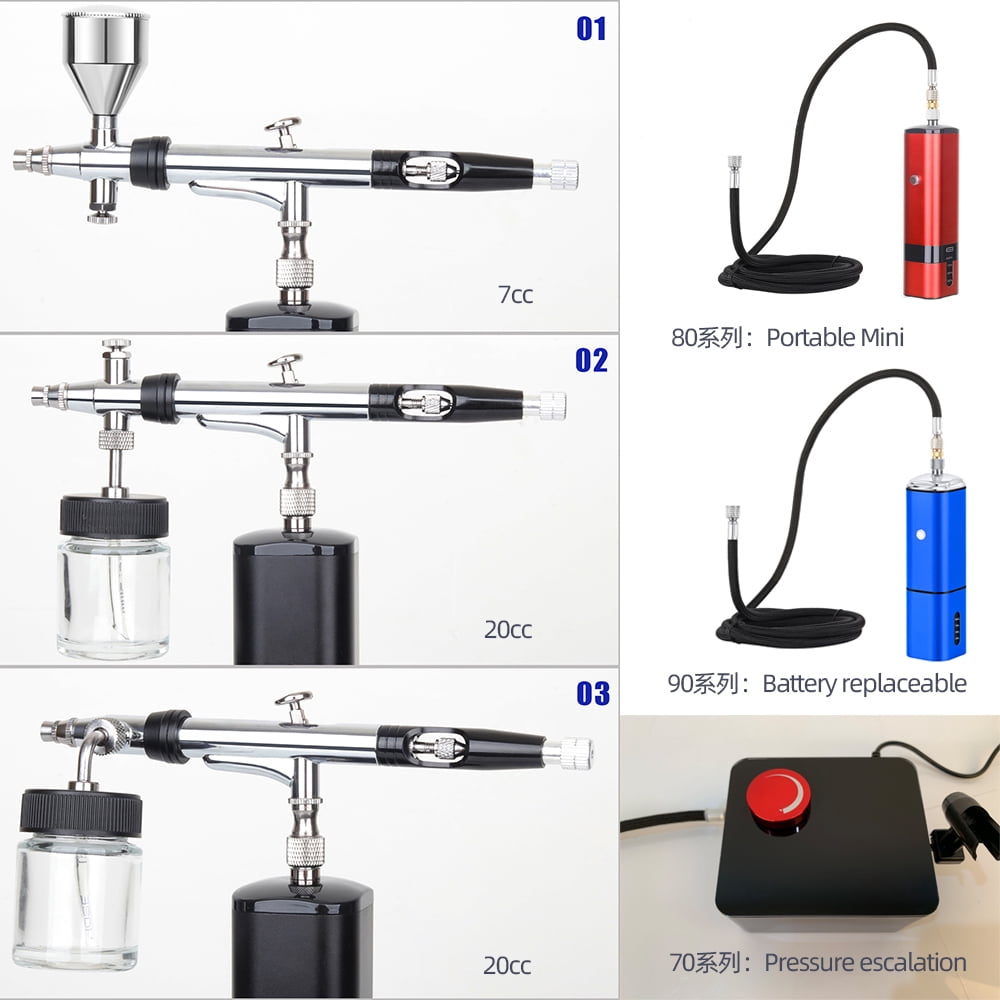 Dual Action Airbrush Pen with Rotatable Air Brush Head Gravity and Both Side Available Match Most Types Siphon Feeding